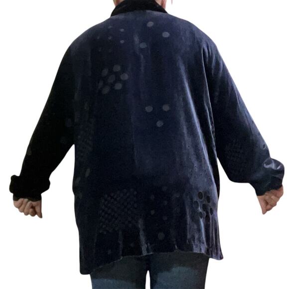 Koos Of Course Vintage Velour Silk Blended Button Down Blouse Top Size 2X - Picture 3 of 9